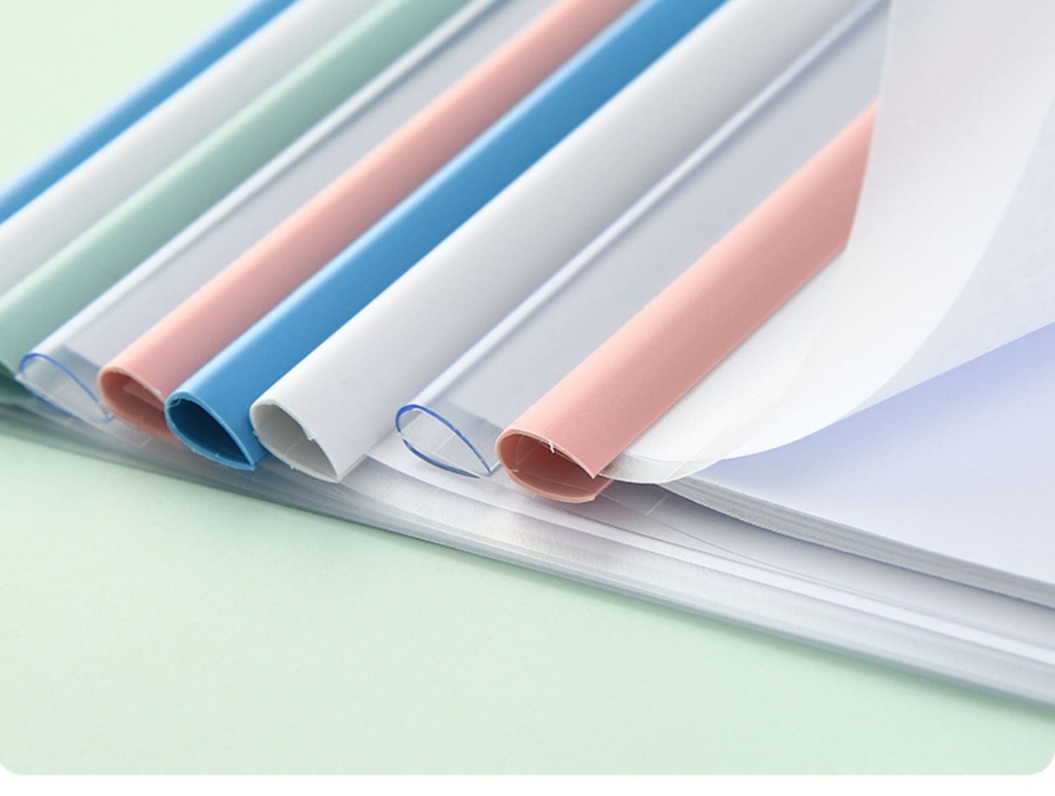 毕柯舒a4文件夹水滴杆抽杆夹拉杆夹透明书皮学生文具本夹卷子试卷收纳