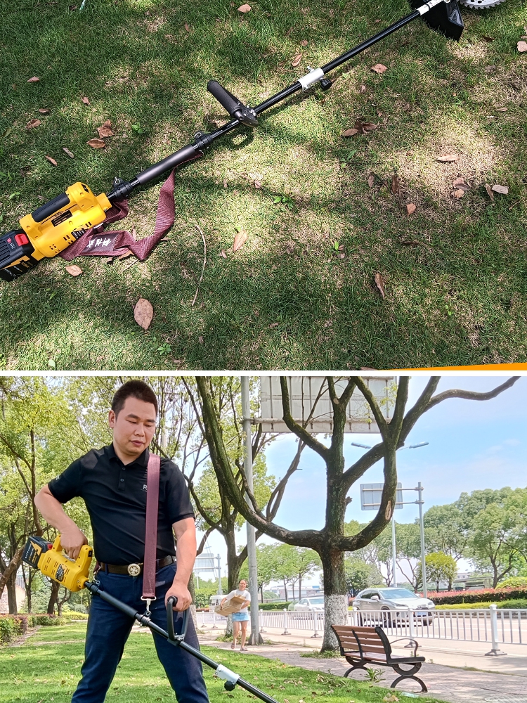 充电式电动割草机48v锂电多功能便携家用果园草坪开荒打除草神器 12ah