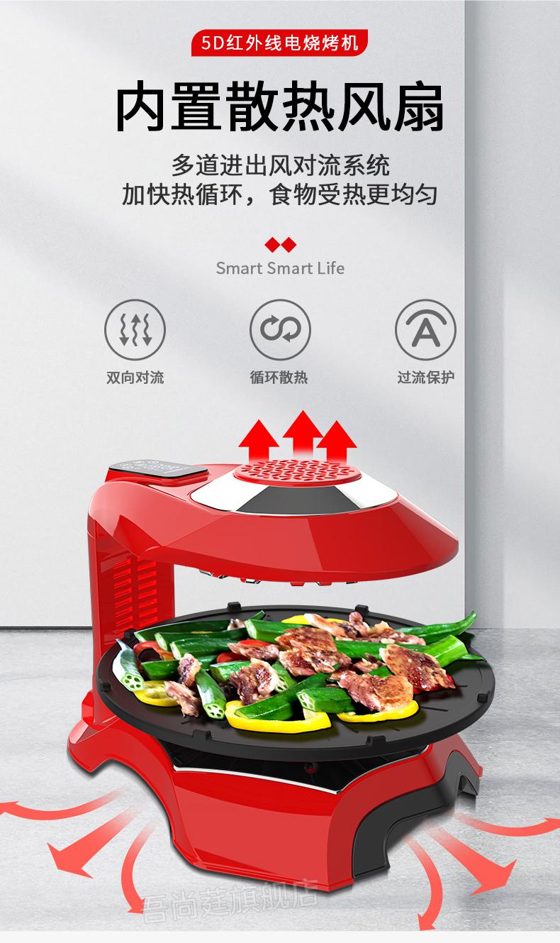 烧烤一哥推荐锅圈食汇烧烤锅电烧烤炉家用烤肉机无烟电烤盘不粘韩式