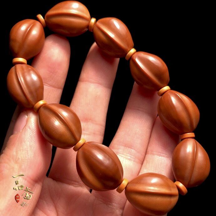 定制梅林铁核鲨鱼背橄榄核手串大籽素核文玩原籽光珠素串原核圆珠素珠