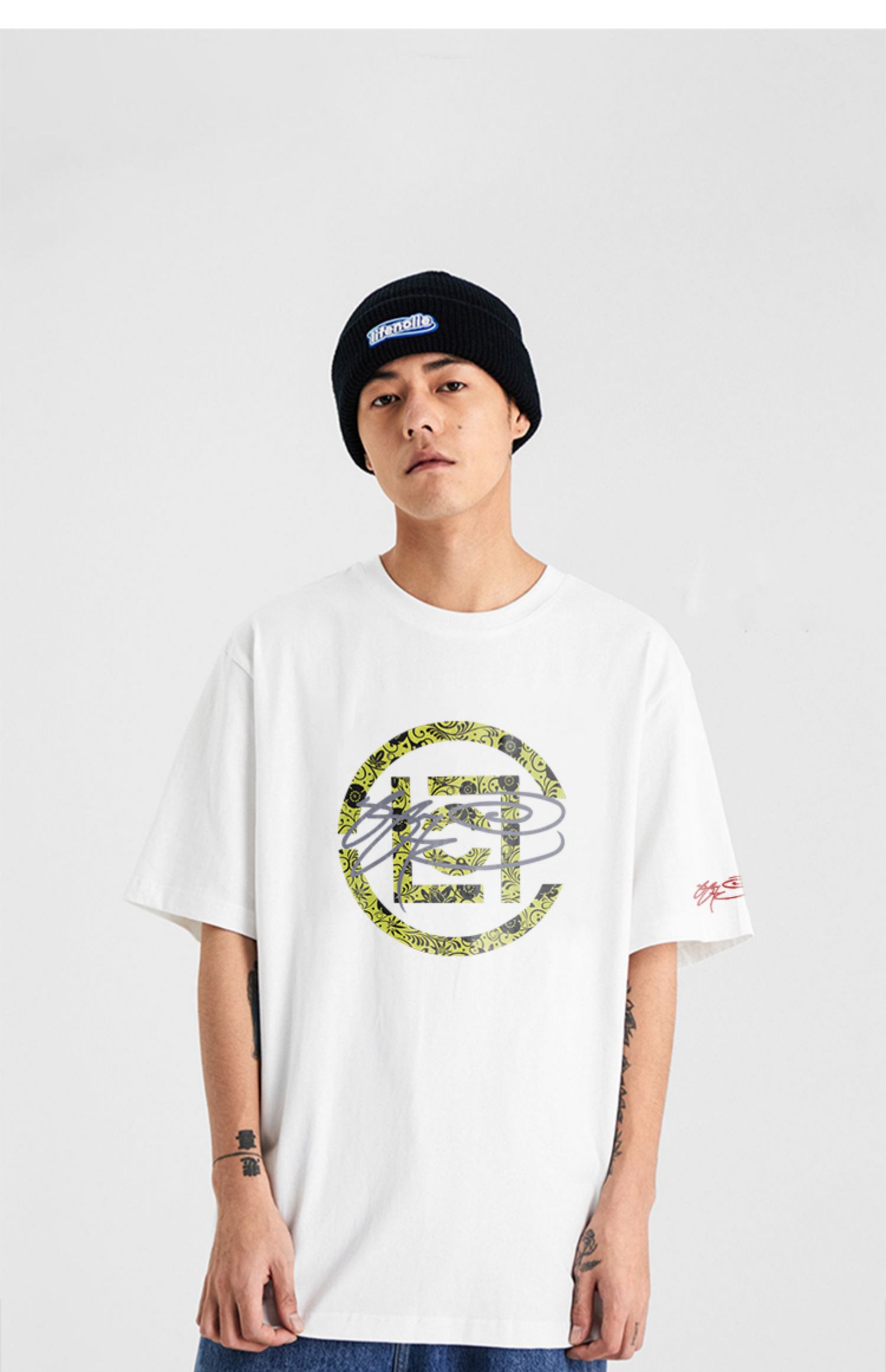 ssur plus联名clot陈冠希青花瓷短袖夏宽松t恤男女情侣款潮牌重磅