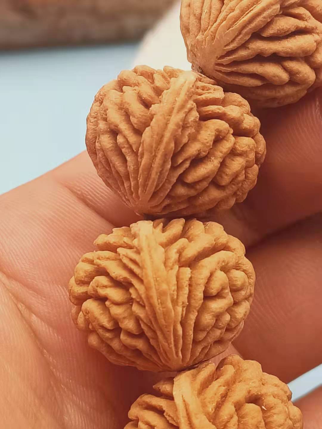 宝鸡龙纹核桃刺龙纹秦岭桃胡龙纹桃核文玩手串精品秦岭核桃手串依莲妃