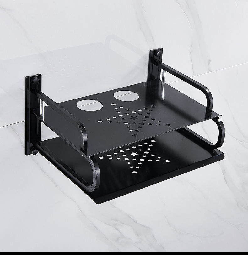 加固墙面固定路由器托架实木电视机顶盒架子路由器投影仪壁挂式收纳盒