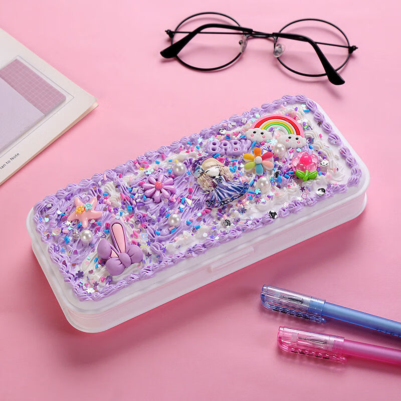 diy手工制作手工文具盒儿童diy奶油胶材料包新年创意礼物套装网红