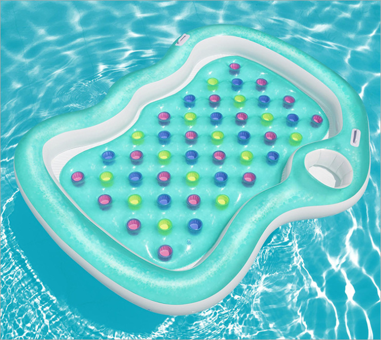 英国水上漂浮垫 水上浮台多人浮床充气帐篷游泳气垫床大号漂浮垫魔毯