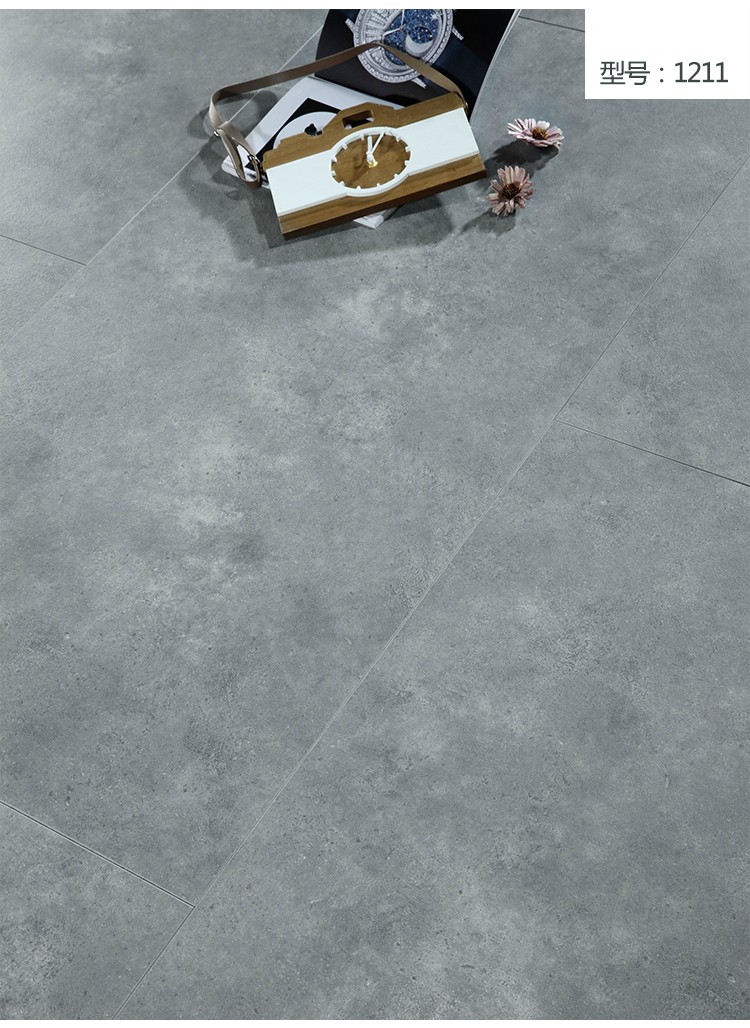 商业空间强化复合地板12mm水磨石纹水泥灰色服装店木地板厂家直销