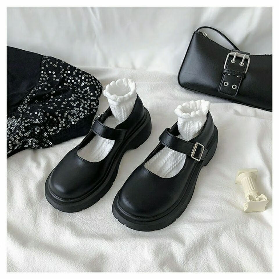 配lo裙鞋子lolita女生学生jk少女大头猪腰鞋小皮鞋女日系jk鞋子制服
