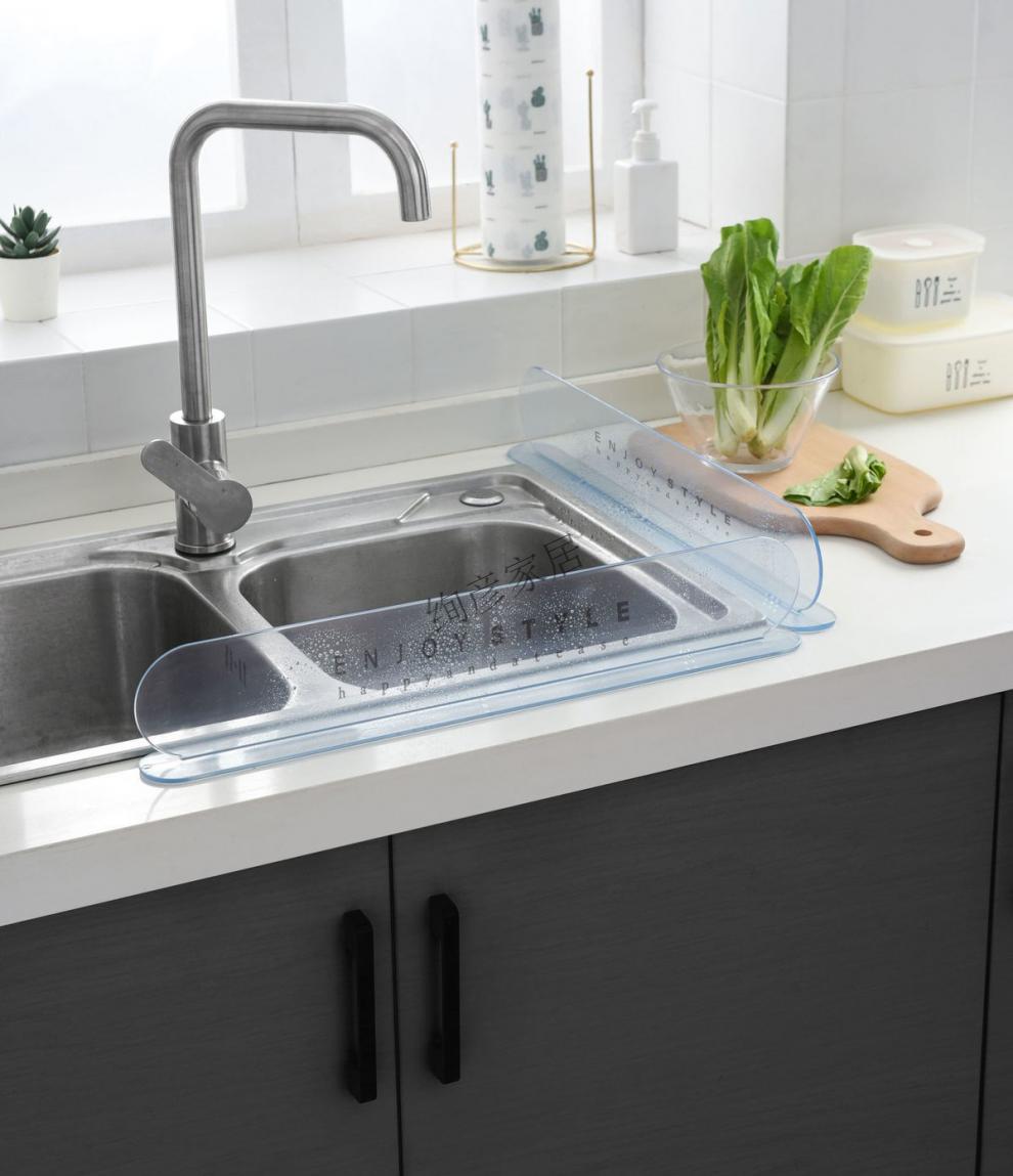 水池防溅水挡板硅胶挡水条水槽灶台防水条浴室洗手洗脸台面隔水条