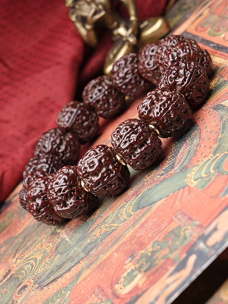 吉裕 藏式玉化老金刚菩提手串文玩男士 尼泊尔包浆成品手持大菩提子