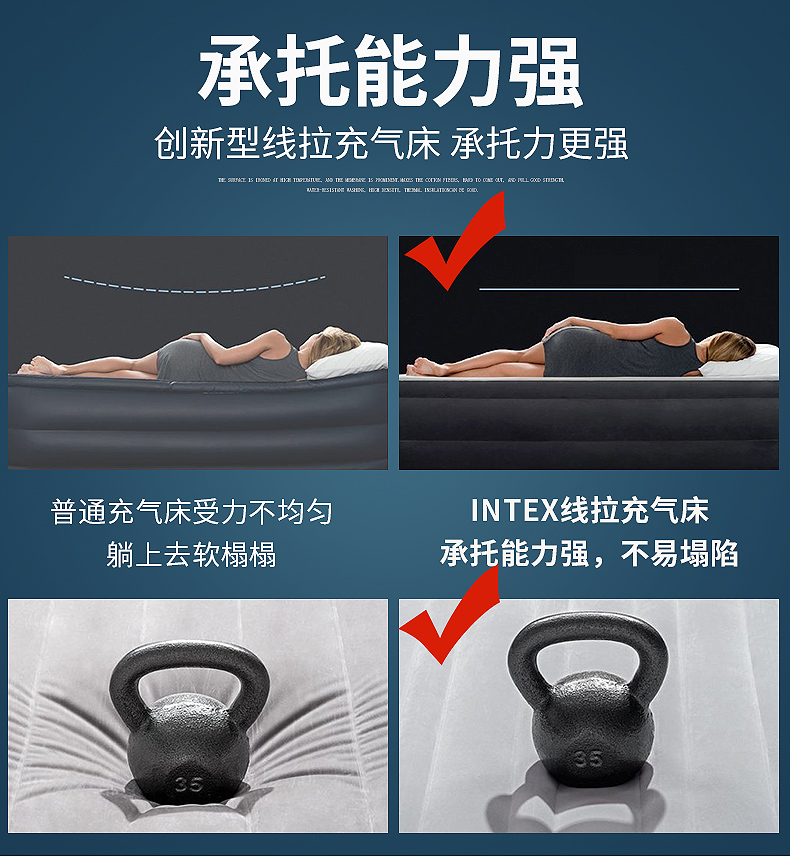 小米mi生态米家通用intex充气床气垫床家用双人充气床垫单人加高加厚