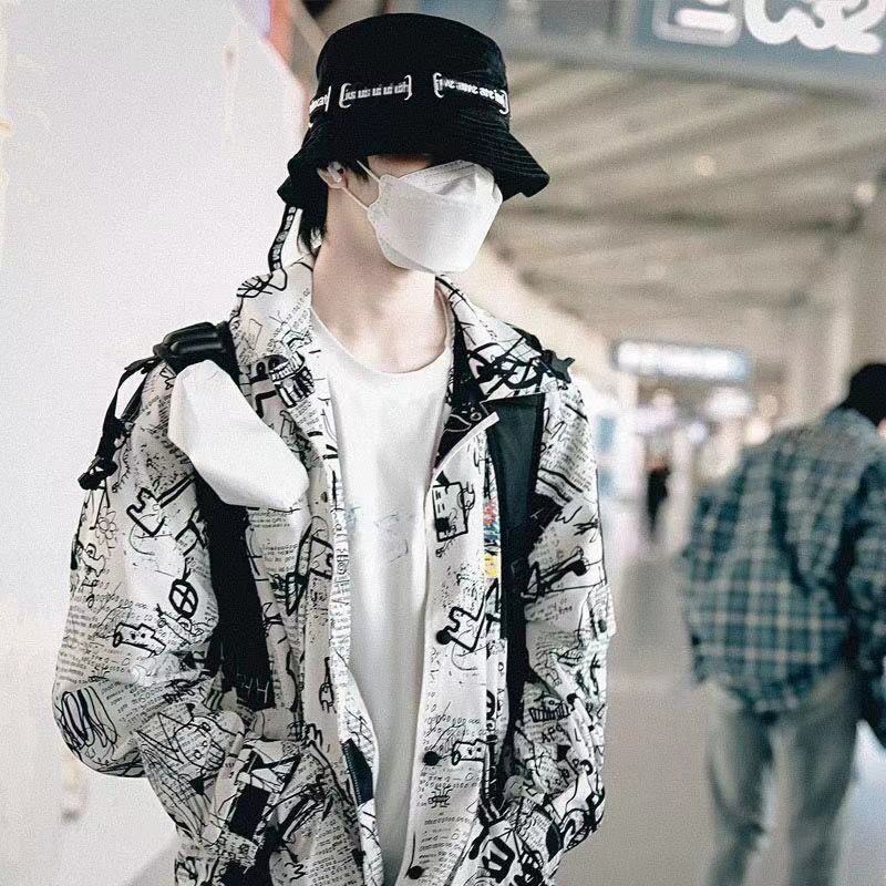 张艺兴时代少年团刘耀文同款渔夫帽女韩版学生百搭字母盆帽男光板渔夫