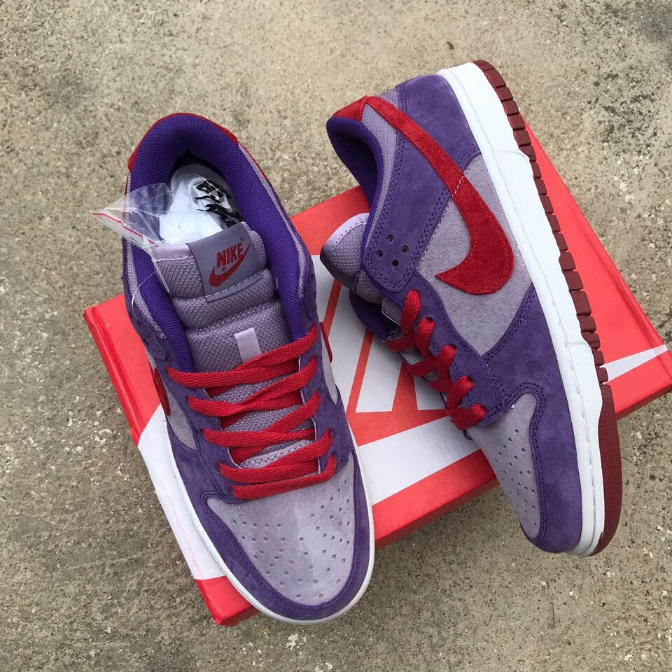 梅子滑板鞋头层麂皮可翻毛男女情侣休闲鞋 纯原头层麂皮dunk树莓紫