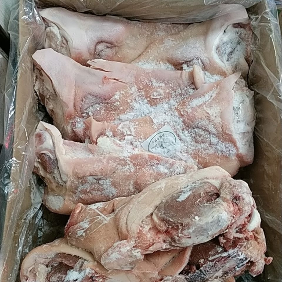 宏嘉睿 生鲜新鲜冷冻生猪头带骨猪头肉猪脸肉劈开猪头20斤干净 广东