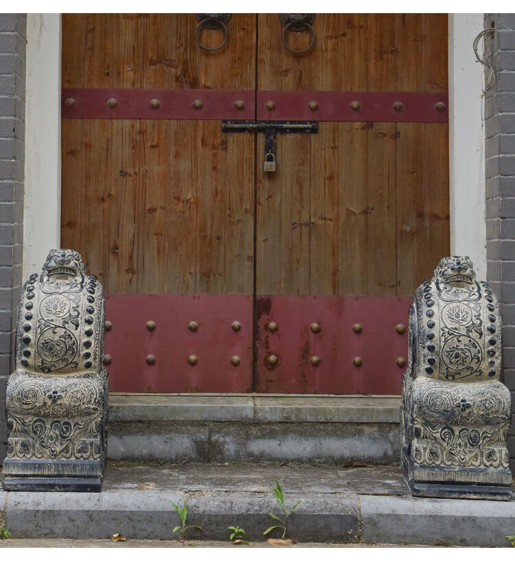 京石云 石鼓门墩抱鼓石一对仿石雕门口摆件门当户对门前貔貅神兽看门