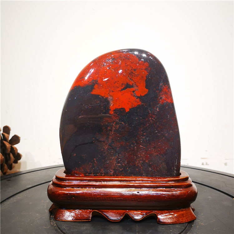 鸡血石 广西奇石精品桂林 鸡血玉红碧玉玉雕玉石天然原石收藏摆件 玫