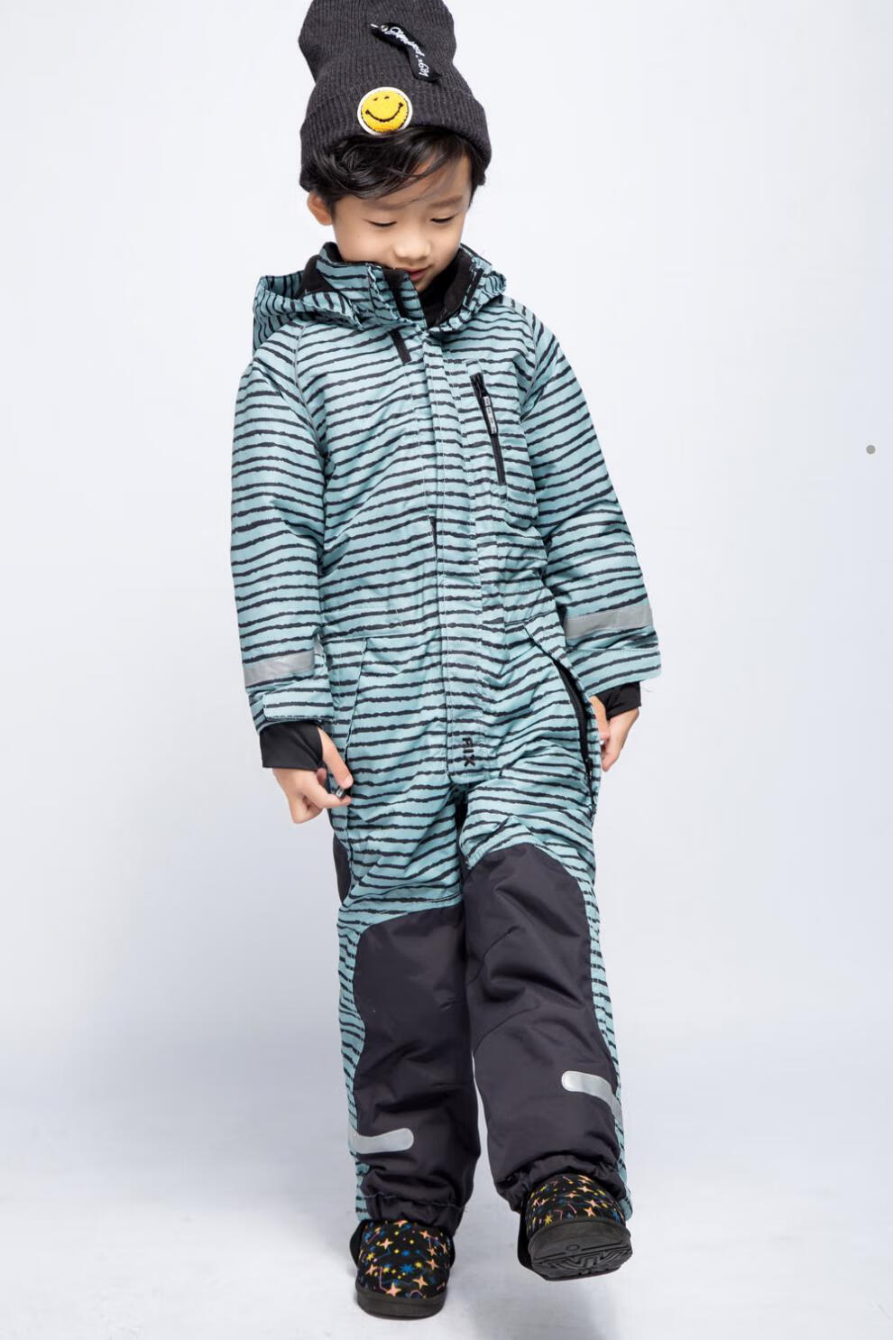 儿童连体滑雪服 北欧儿童男童女童单板双板连体滑雪服登山服防风防雨