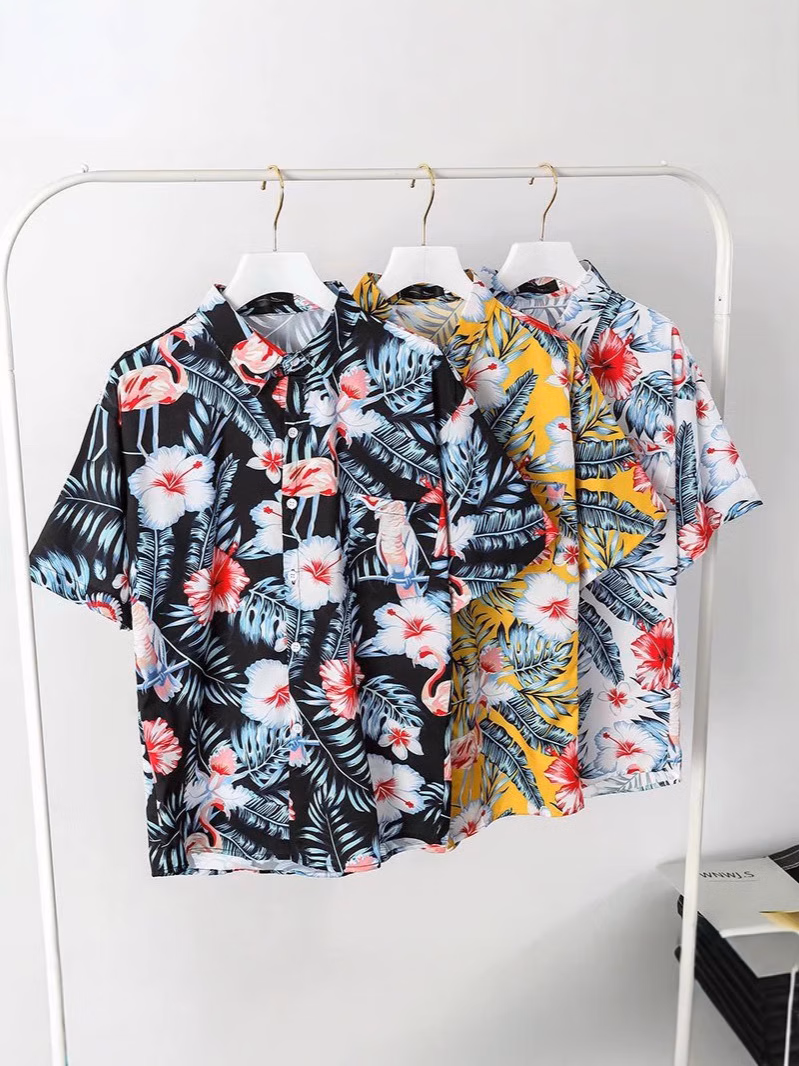 Sommer Hawaiihemd Mit Blumenmuster Für Damen Und Herren Strand_voghion.com