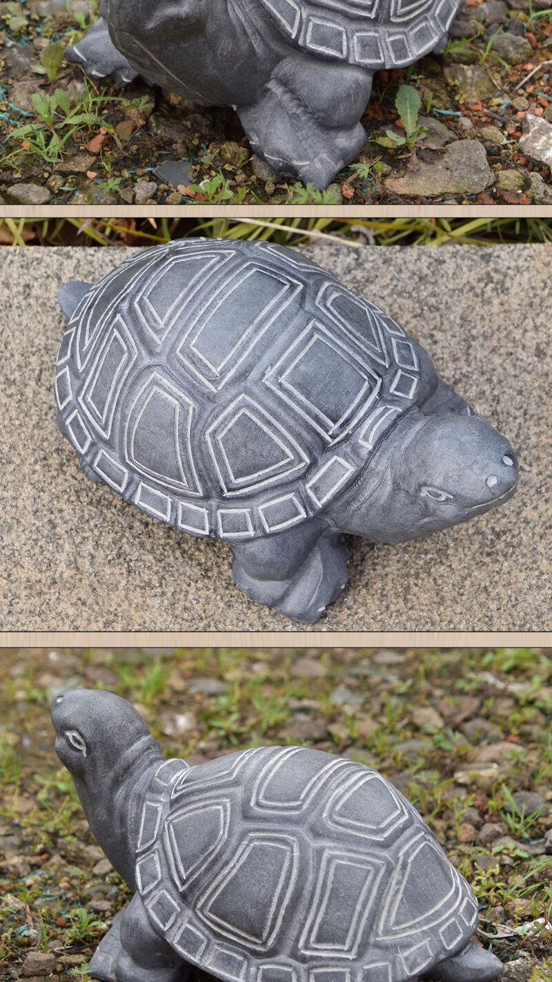 石雕乌龟石龟摆件天然青石雕刻石头乌龟鱼池景观庭院花园装饰 长30宽