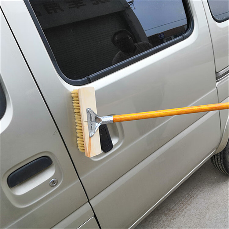 货车洗车刷加厚杆猪鬃毛软毛洗车刷车刷子大货车除尘拖把毛刷加长柄