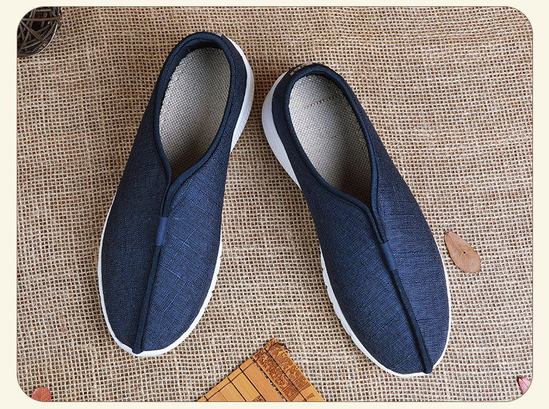 蓝狮牧僧鞋僧人禅修鞋复古透气薄款和尚居士鞋禅意中国风麻布鞋 咖啡