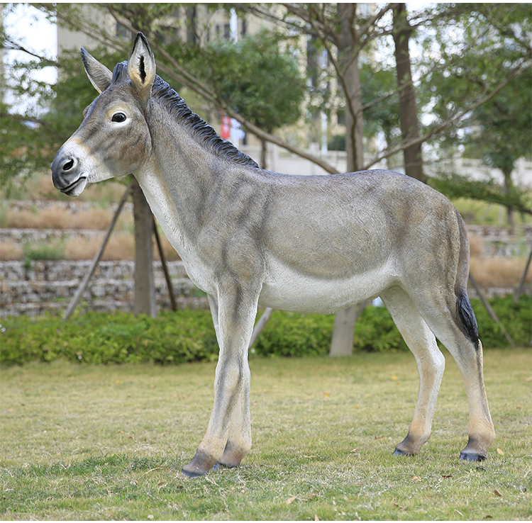 毛驴玻璃钢雕塑仿真动物摆件户外公园农场小区草坪驴肉火烧店装饰 小