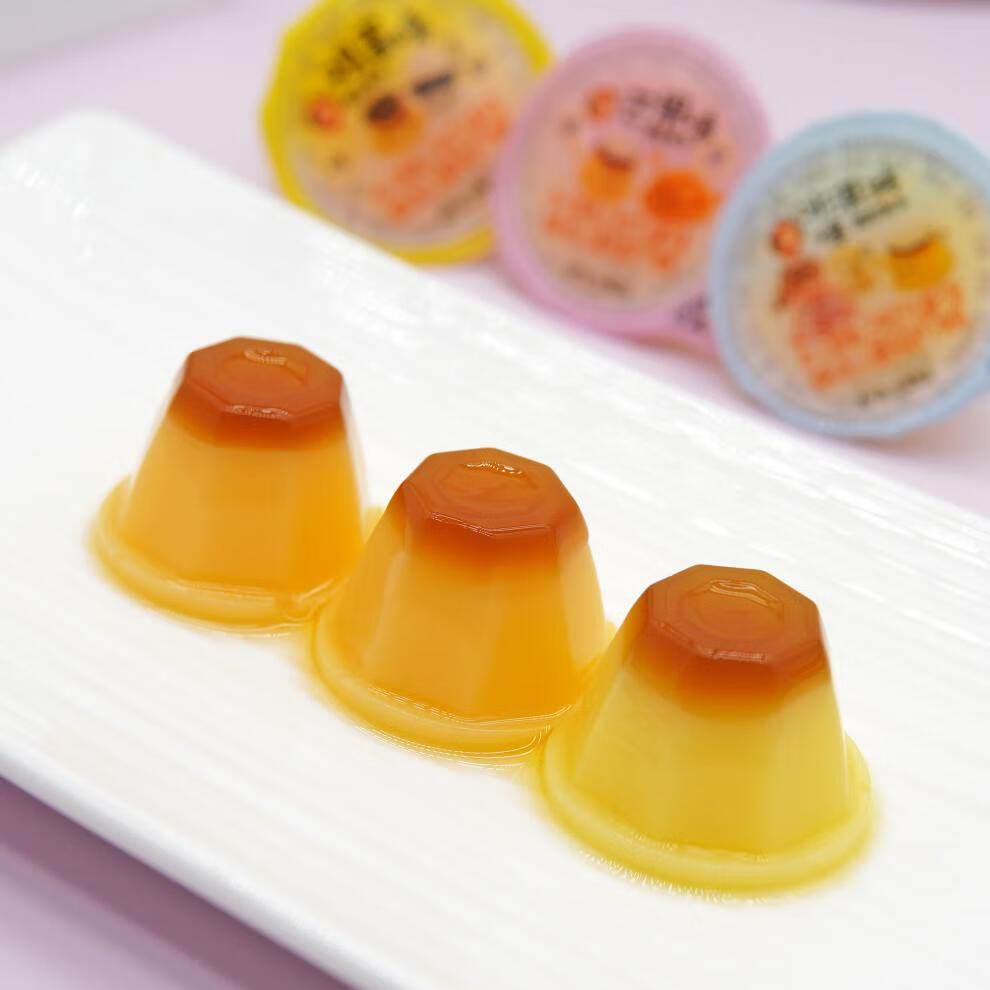 新巧风布丁500g鸡蛋冰淇淋芒果味焦糖双层果冻儿童零食品混装请备注