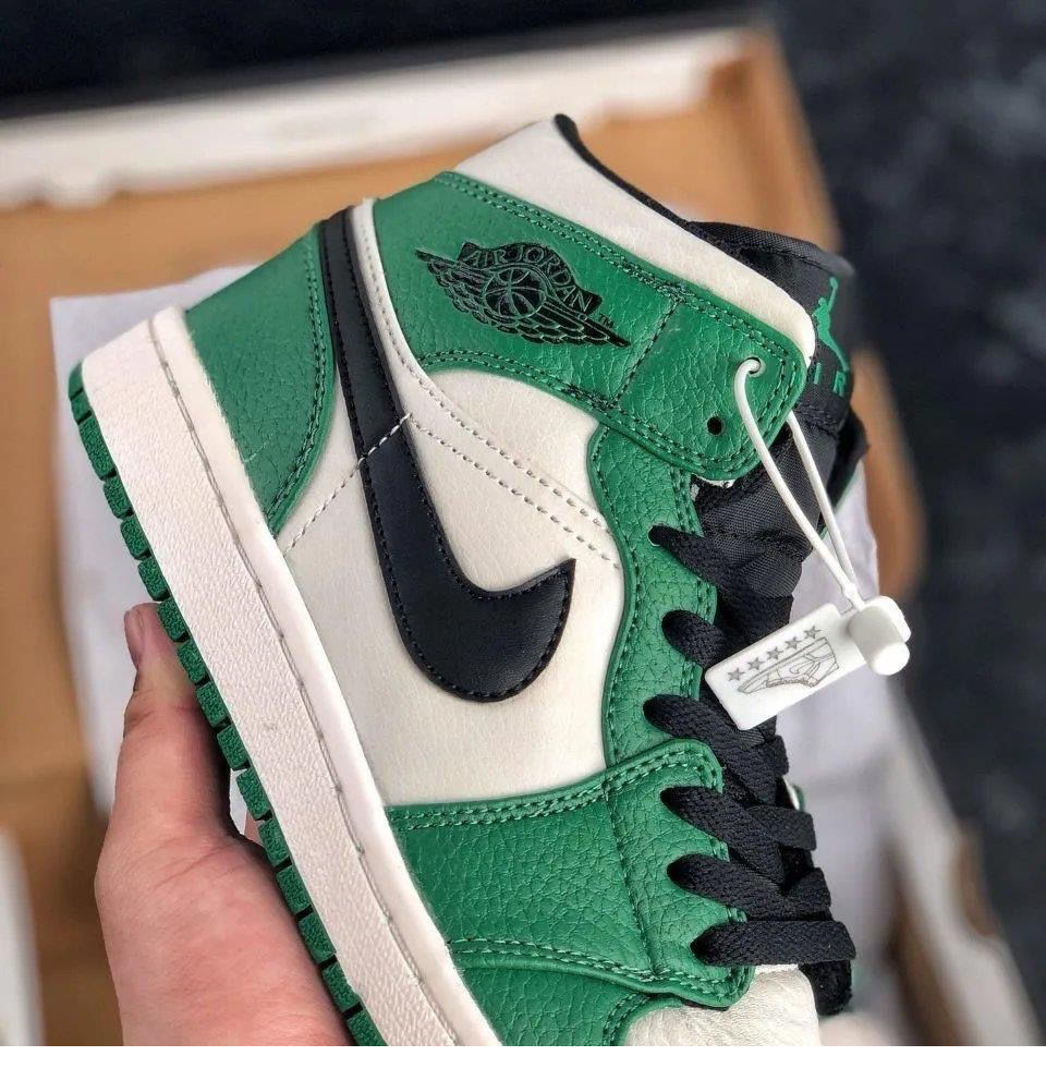 mid乔1凯尔特人白绿脚趾中帮休闲运动篮球鞋 绿色 37.