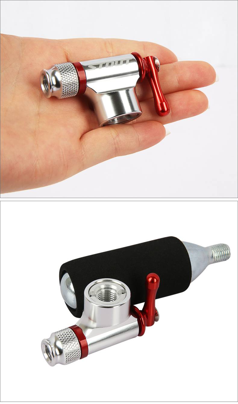 自行车气瓶 stout自行车快速充气嘴公路车山地车打气筒便携式co2充气