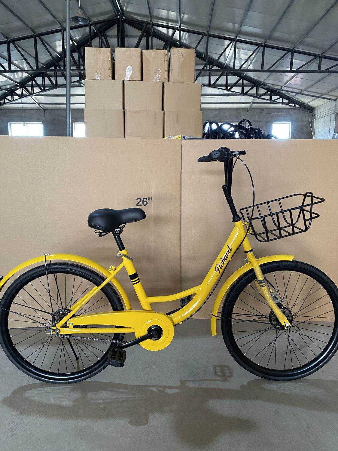 仰朋 小黄车共享单车同款自行车实心胎免充气学生男女全轴承单车 24寸