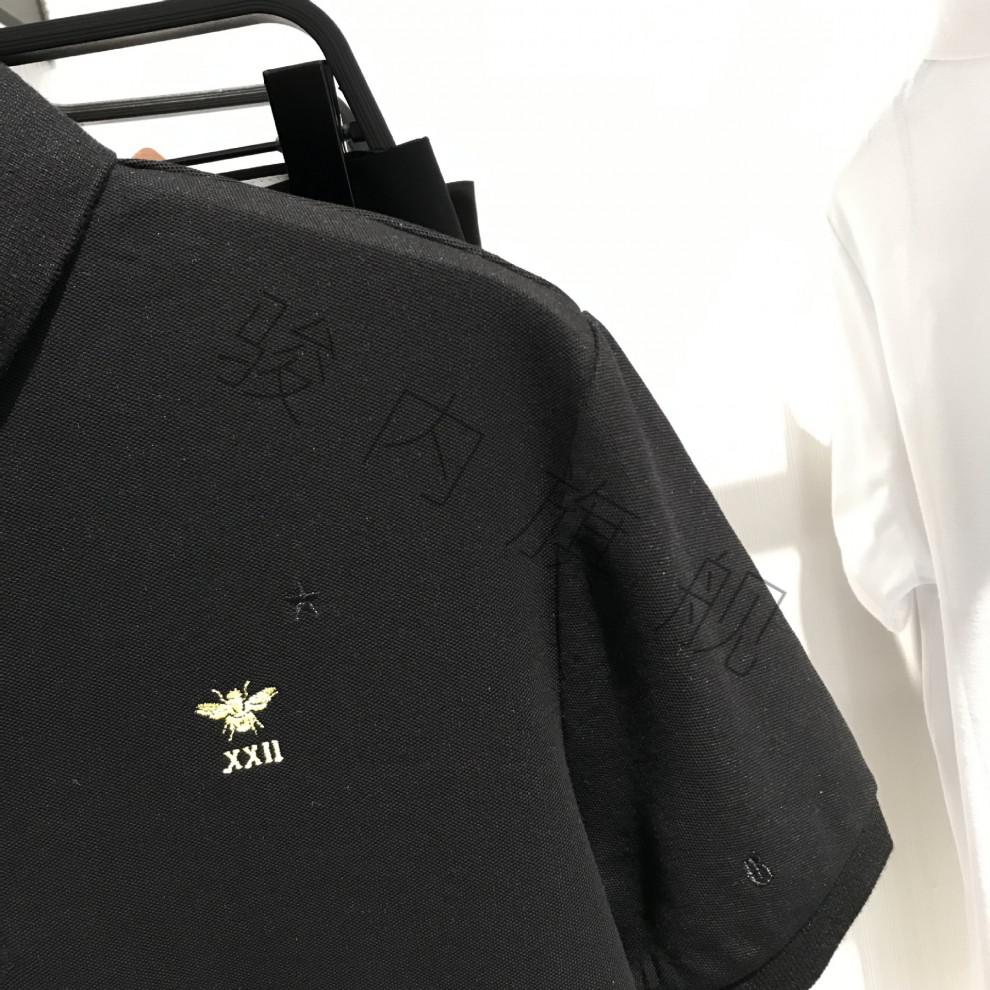 【抖音同款】小蜜蜂男装polo男短袖小蜜蜂刺绣t恤男士潮牌翻领港风