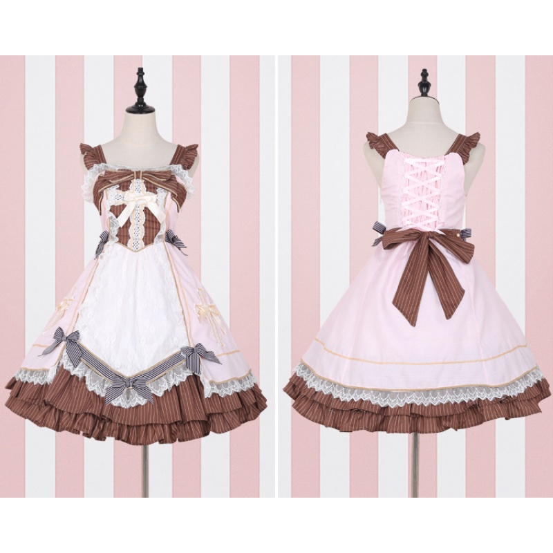 baby药箱日系软妹复古暗黑lolita洋装jsk吊带连衣裙洛丽塔lo裙女wy 浅