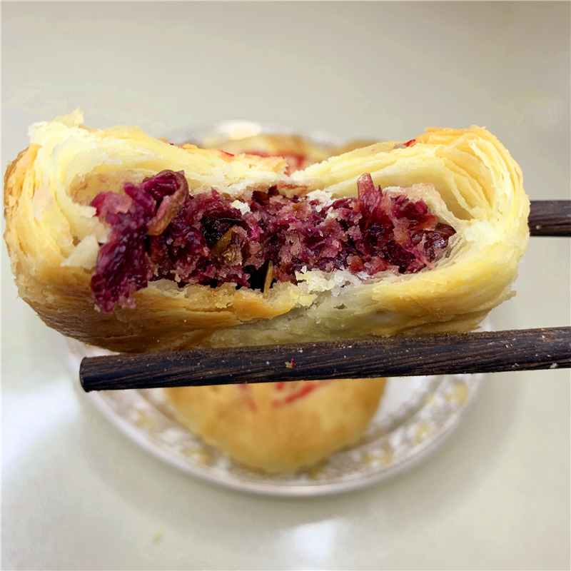 南京传统美食 泸溪河鲜花饼 特产美食零食小吃休闲特色玫瑰花饼【图片