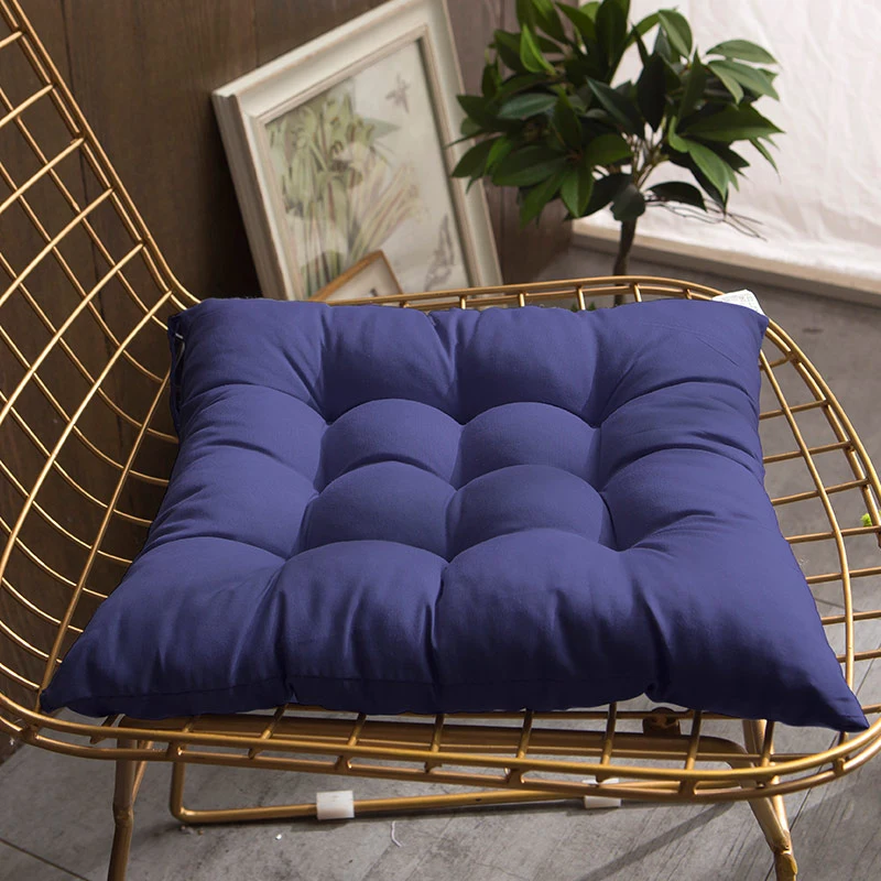 Arctic Velvet Cushion Office Chair, Navy Blue Dining Chair Cushions