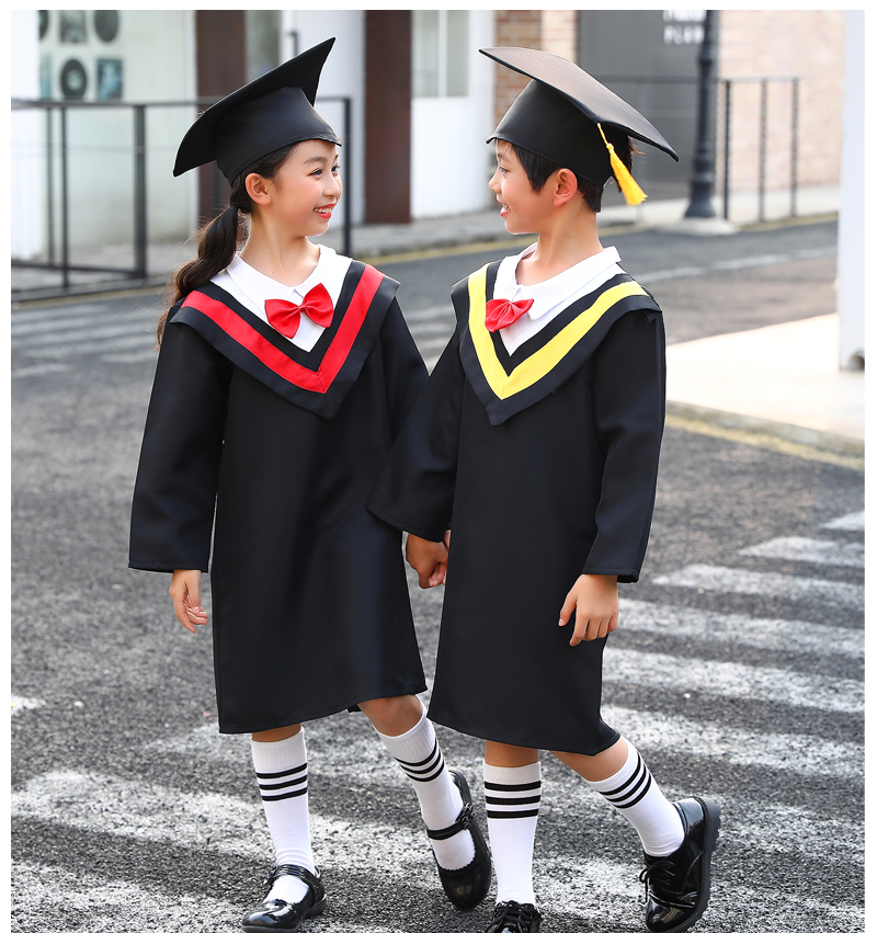 兒童博士服幼兒園小學畢業照服裝學士服畢業禮服拍照衣服博士帽子加強