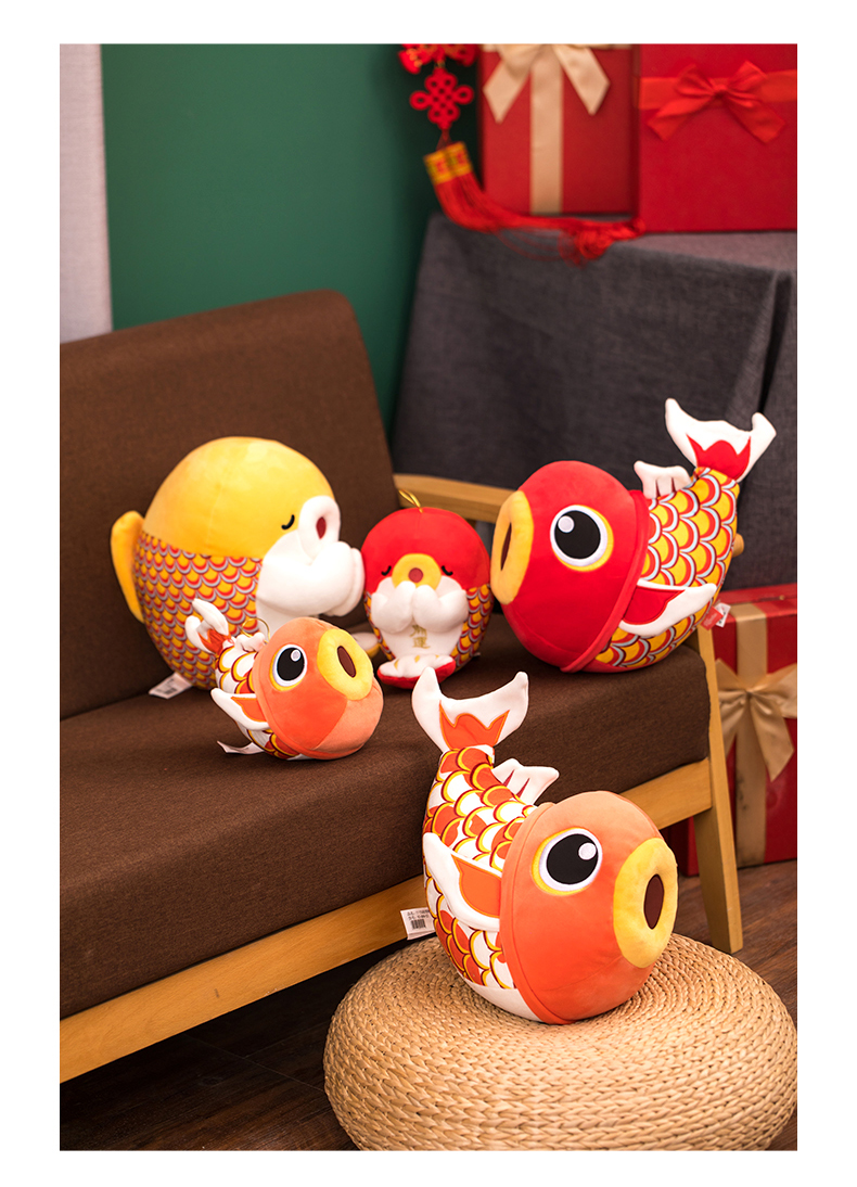 可爱仿真锦鲤公仔鱼毛绒玩具祈福鲤鱼抱枕玩偶创意好寓意毕业礼物