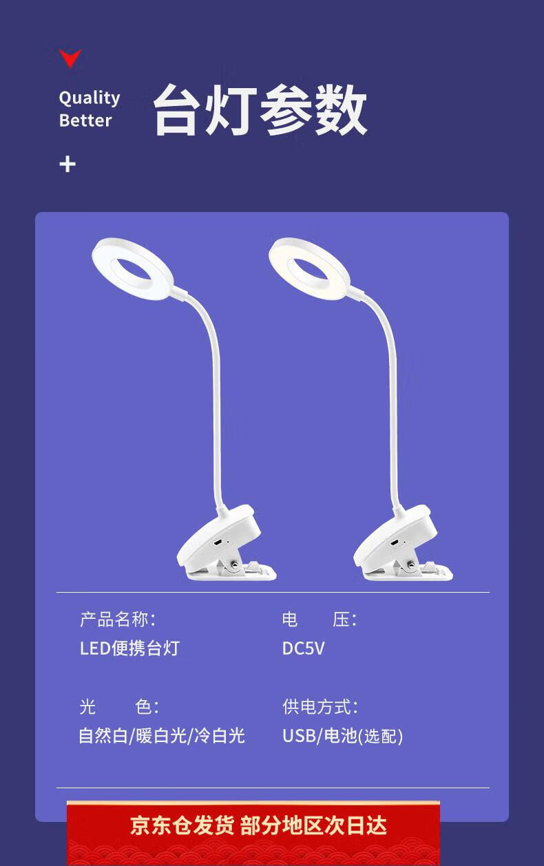 飞利浦(philips)学习台灯照明学习阅读灯床头宿舍灯大学生usb充电智能