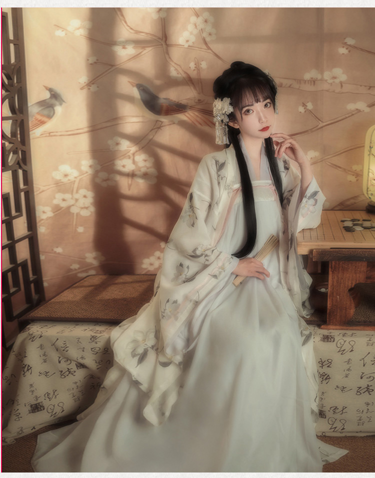 犀狂古装汉服齐胸襦裙中国风唐装超仙飘逸古风女装全套白菜演出服大袖