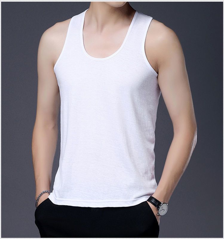 跨栏背心 男士吊带背心加肥加大吊带休闲汗背心无弹力纯色中老年打底