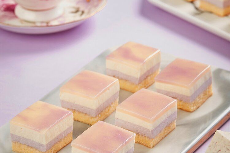 轻肴 香芋牛乳蛋糕冷冻慕斯茶歇下午茶日式风味西式糕点网红甜品 轻肴