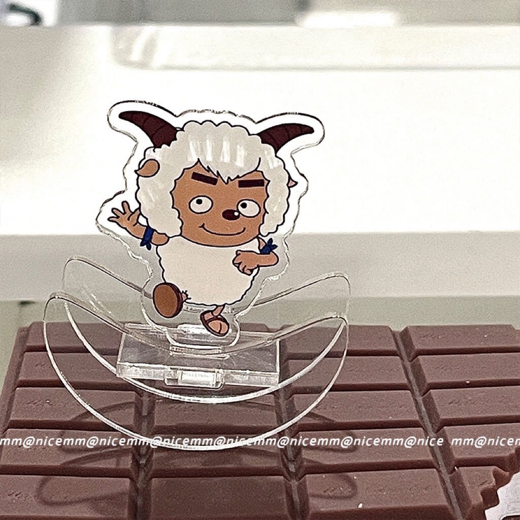 懒羊羊摇摇乐亚克力卡通透明立牌可摇动立体高颜值桌面摆件学生漂亮羊