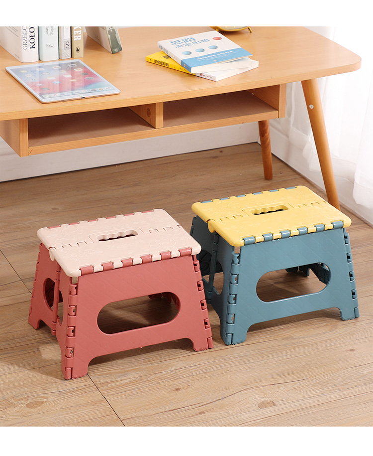 塑料凳子家用小凳子便携折叠胶凳户外迷你加厚小板凳椅子 黑色 随机