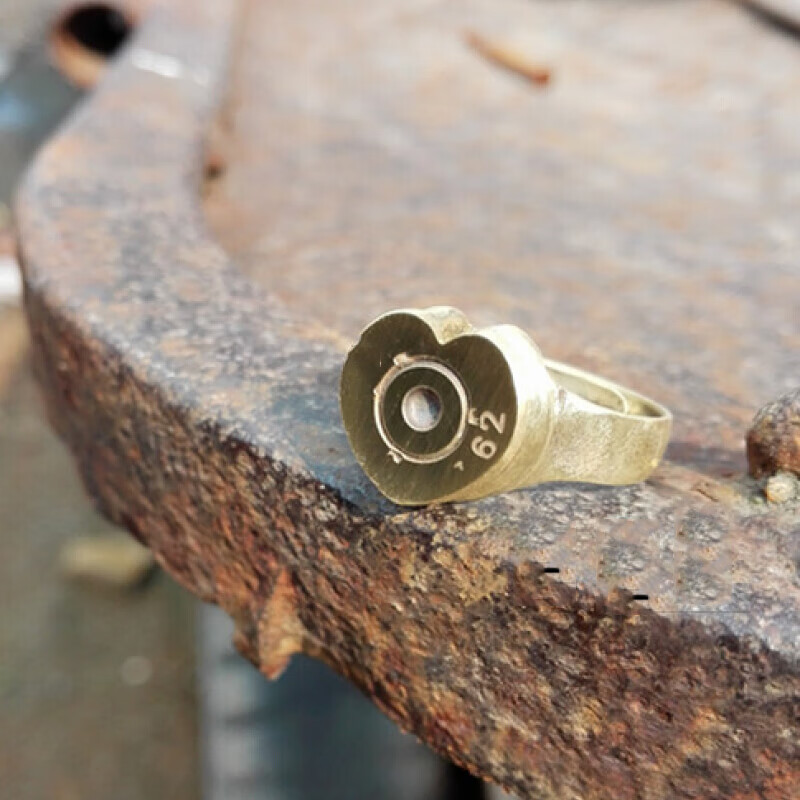 壳戒指 铜弹壳戒指手工可刻字 军恋个性戒指 m16铜戒