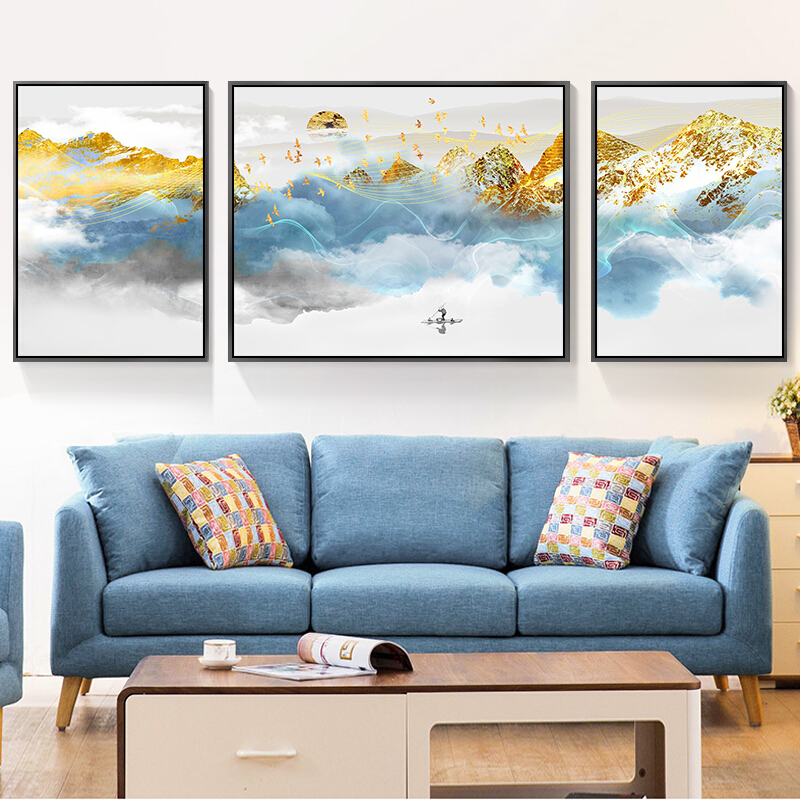 北欧风格客厅装饰画卧室墙画抽象山水挂画现代简约沙发背景墙壁画饭厅
