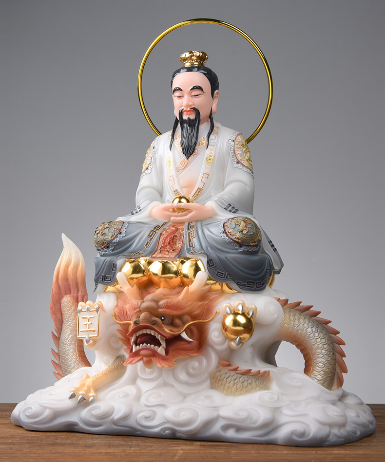 三清祖师神像汉白玉太上老君骑牛灵宝元始天尊祖师像摆件坐像16寸太上