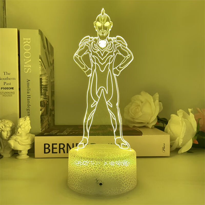 泽塔奥特曼小夜灯3d学生儿童台灯七彩16色led灯小男孩生日礼物梦幻