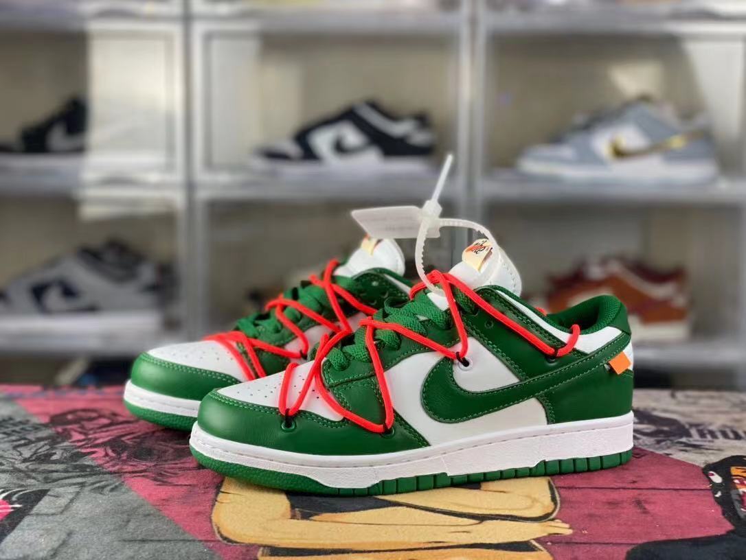 dunksb新款ow联名白绿黑曜石灰红低帮男女休闲鞋运动板鞋莆田纯原莆田