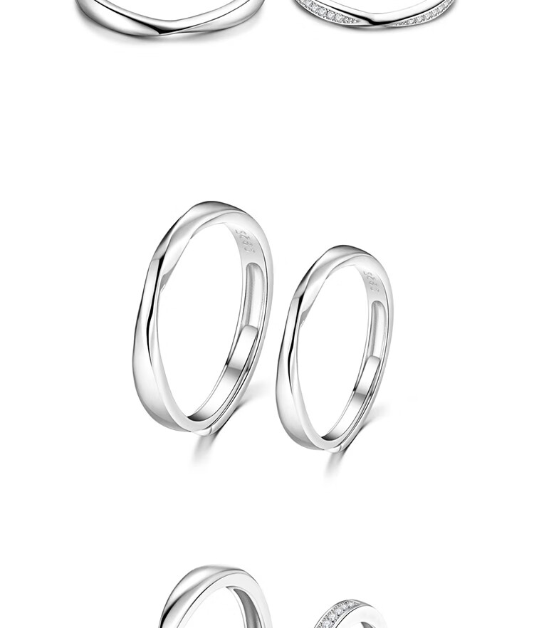 killwinner"环" s925银 莫比乌斯环 衔尾蛇素圈开口可调戒指 情侣款