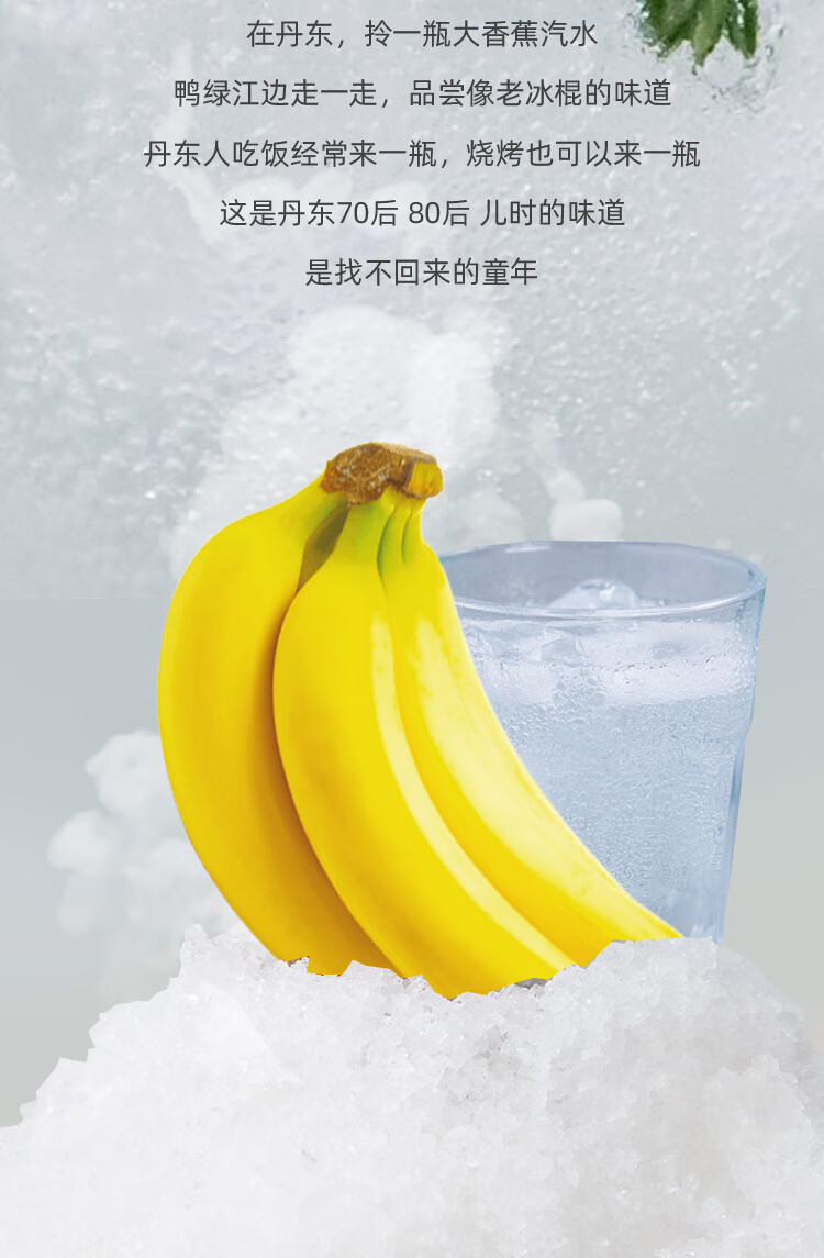 晨臻 丹东大香蕉汽水网红怀旧饮料鸭绿江牌汽水碳酸饮料550ml*12瓶