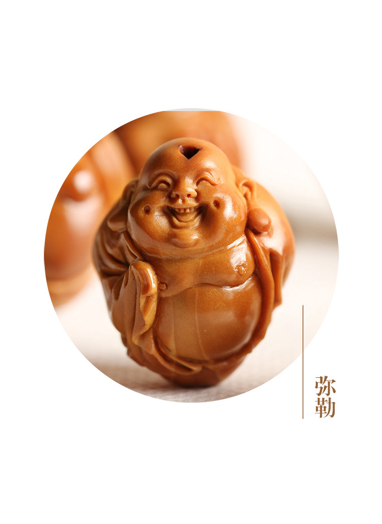 苏魅儿弥勒佛梅林核精品橄榄核铁核手串夏雨纯手工核雕手串苏工雕刻