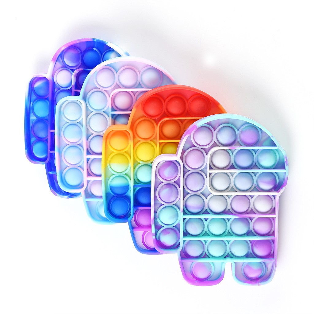 太空狼人杀泡泡板彩虹按按乐棋儿童解压玩具套装女30cm彩虹站立款见